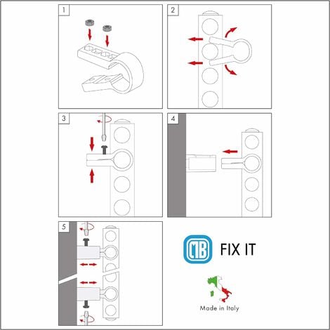Supports avec pince pour radiateurs sèche-serviettes - Tuyaux Ø22 mm - Capacité 75 Kg - Blanc