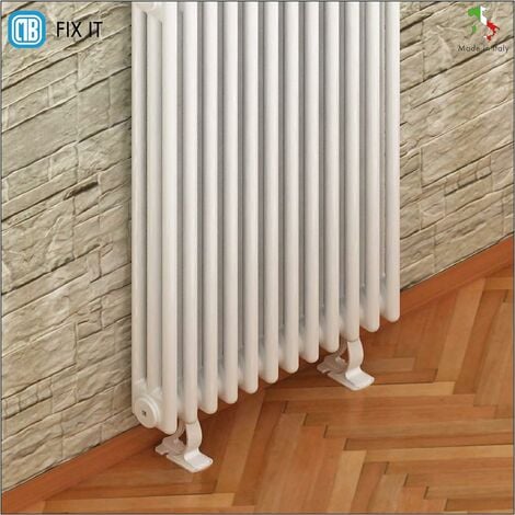 Support universel pour radiateur à colonne - Blanc RAL9016 - Fonte  traditionnelle