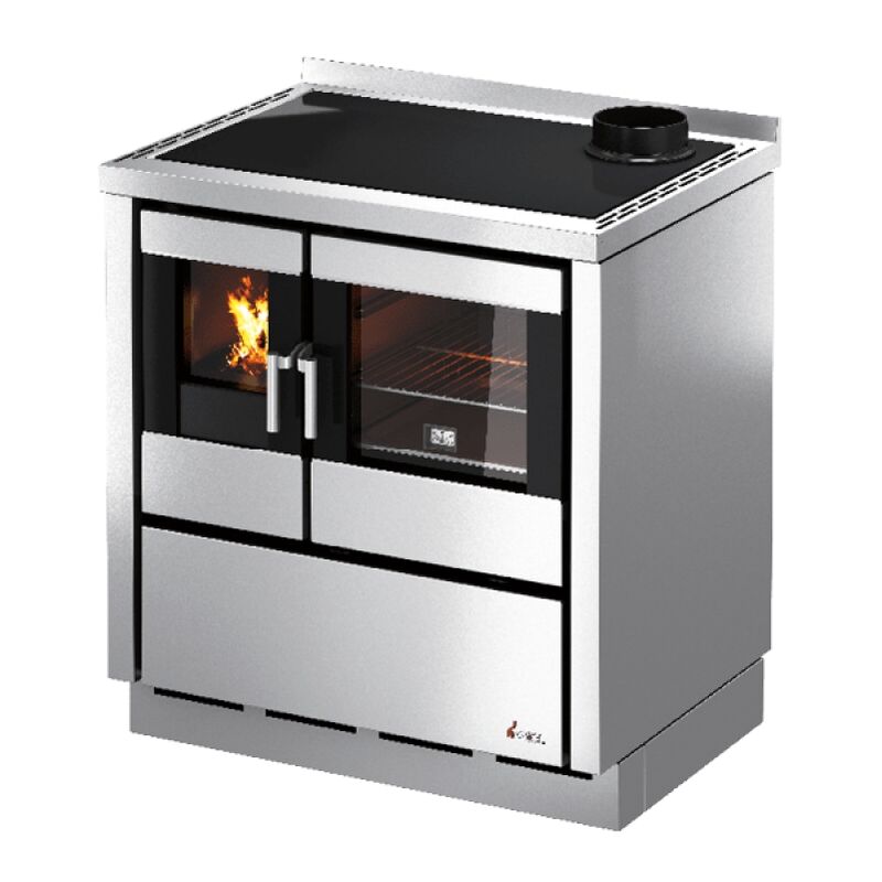 CUCINA A LEGNA MODELLO PRITY MIA C/FORNO NERA + ASPIRACENERE OMAGGIO