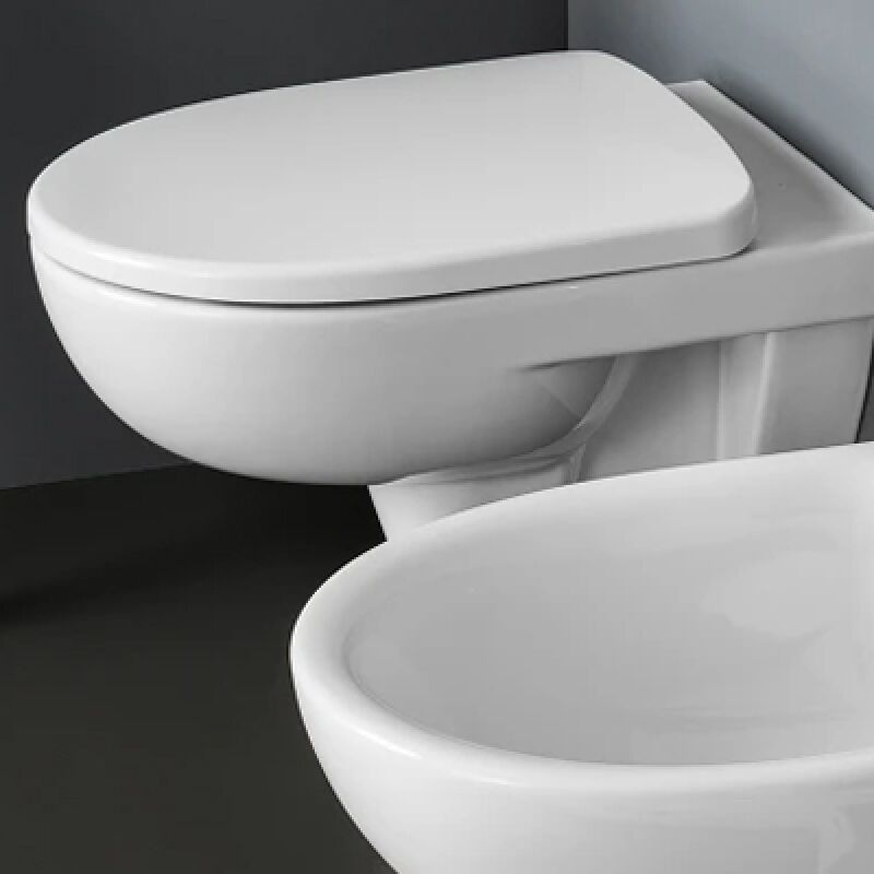 BASIK DISEGNO CERAMICA SEDILE WC TERMOINDURENTE AVVOLGENTE SOFT CLOSE  CHIUSURA RALLENTATA COPRIWATER BIANCO