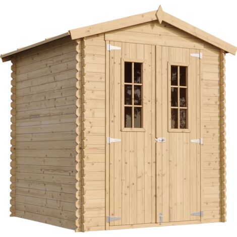 Casetta da Giardino in Legno per Esterni - L196xL186xA218 cm/ 2,82 m2 - Piccola Casetta in Legno, Rimessa Attrezzi, Deposito Bici - TIMBELA M320C