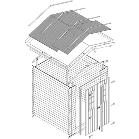 Casetta Da Giardino TIMBELA M367C - Legno, 1.98 M2, Per Attrezzi O Bici, L196xL136xA218 Cm - Foto 9