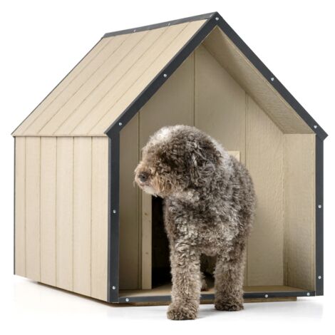 Cuccia per cani in legno LP SmartSide - Cuccia in legno da esterno per cani di taglia grande, 80 x 118 x H94 cm, Taglia L – TIMBELA M972-1