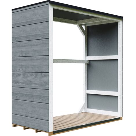 Legnaia da esterno 1,14 m² - 75 x 153 x H159 cm - TIMBELA M980-1-CAVERN STEEL (1/5)