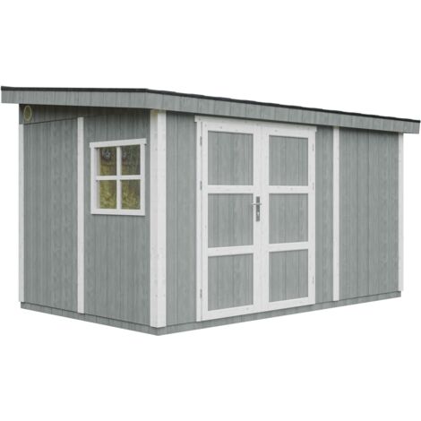 Casetta da giardino di qualità premium 8,68 m² - H231x248x412 cm - Timbela M939-CAVERN STEEL