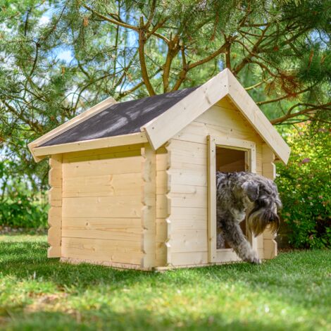 Cuccia per cani in legno da esterno - 76 x 99 x H80 cm - taglia S - per cani di piccola taglia - tetto impermeabile - Timbela M401-1
