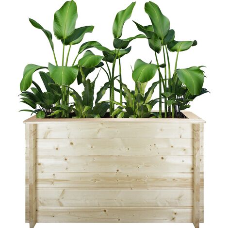L’aiuola di giardino sopraelevata in legno - 118x38x69 cm - i vasi esterni per i giardini, balconi, terrazze, spezie, verdure- legno di pino/abete solido di 28 mm - Timbela M615