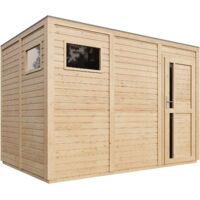 Casetta da Giardino in Legno 6,18 m², capanno da giardino per esterno con Pareti da 17 mm, casetta in legno da giardino per Attrezzi e Biciclette con porte a pannello in legno massello, TIMBELA M326F1
