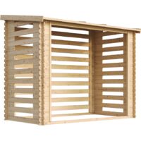 Legnaia da Esterno in Legno - Portalegna da Esterno - Casetta da Giardino in Legno - Porta Legna per Esterno 146x232xA199 cm/5 m3 TIMBELA M202