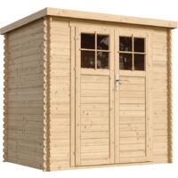 TIMBELA M311F Casetta da Giardino in Legno per Esterni con porta con serratura di alta qualità - H200 x 204 x 142 cm - Rimessa Attrezzi, Deposito Bici