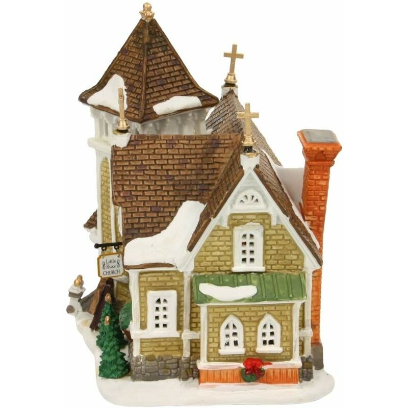 Lemax Little River Church 45069 Chiesetta Luminosa Per Villaggio Natalizio, Con LED A Batteria, Collezione Harvest Crossing