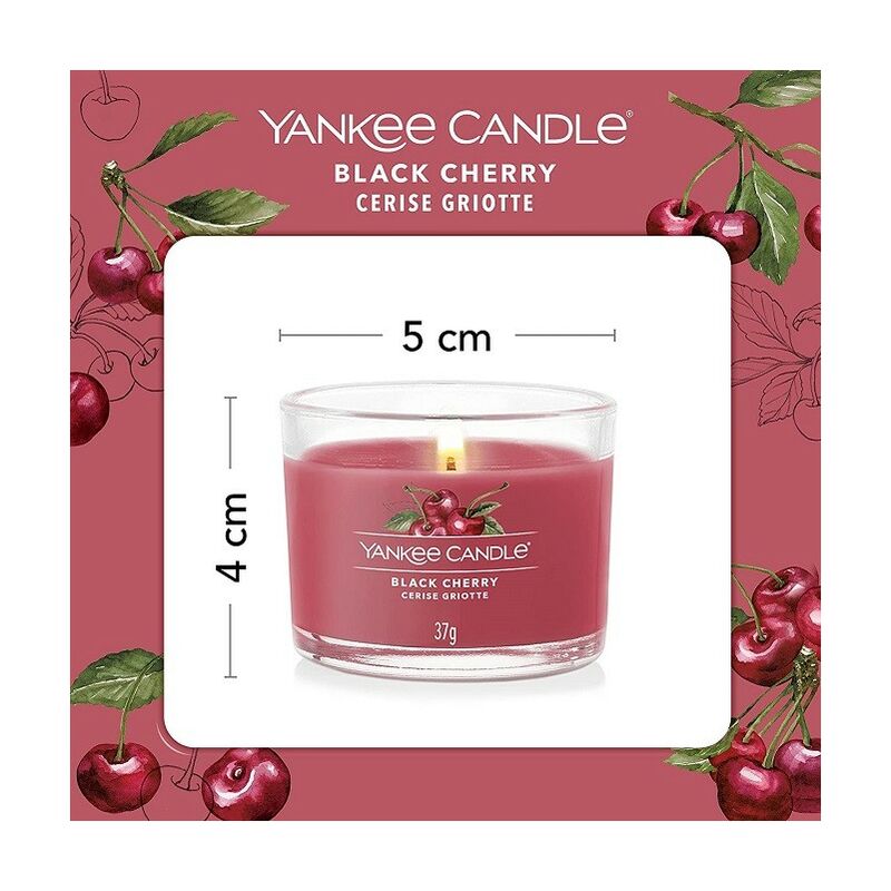 Candela profumata Yankee Candle Filled Votive Black Cherry - 4 cm / ø 5 cm