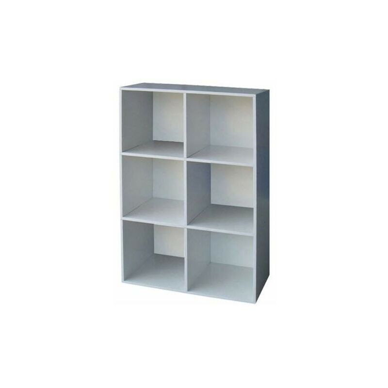 libreria modello cubo 6 vani bianco 61x91 cm in melaminico