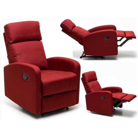 Poltrona con recliner manuale mirella rosso (1/5)