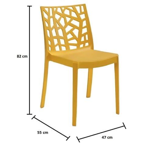 GLOUPIE Set 2 Sedie Matrix In Polipropilene Senape, Dim. 55x47x82 Cm,Peso 4  Kg,Per Interno