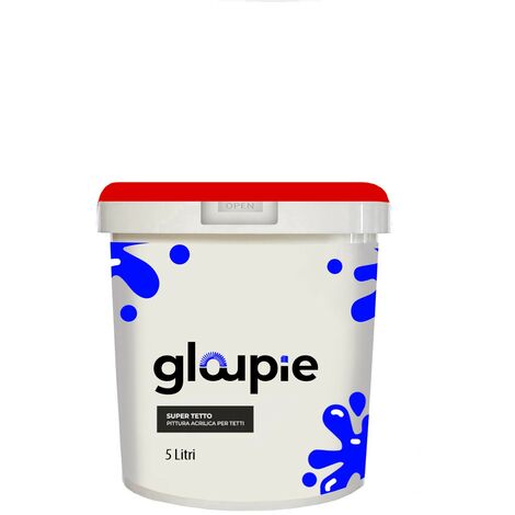 GLOUPIE SUPER TETTO Idropittura Acrilica Elastomerica Per Protezione E Decorazione Di Tetti E Superfici Esterne 5 Lt Rosso (1/5)