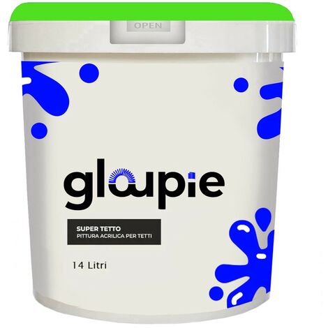 GLOUPIE SUPER TETTO Idropittura Acrilica Elastomerica Per Protezione E Decorazione Di Tetti E Superfici Esterne 14 Lt Verde
