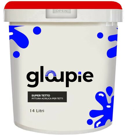 GLOUPIE SUPER TETTO Idropittura Acrilica Elastomerica Per Protezione E Decorazione Di Tetti E Superfici Esterne 14 Lt Rosso