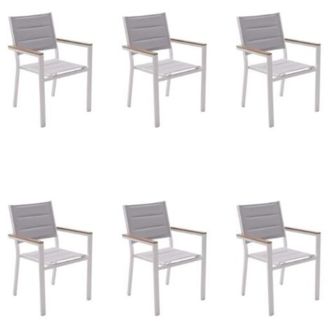 KLULK Set 6 Poltrone Da Esterno Cayman In Alluminio Verniciato Bianco Dotato Di Inserti In Polywood, L 57 X P 57 X H 88 Cm (1/5)