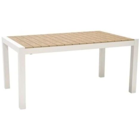 KLULK Tavolo Allungabile Da Esterno 8 Posti Cayman In Alluminio Verniciato Bianca, L 163/223 x P 100 x H 75 cm