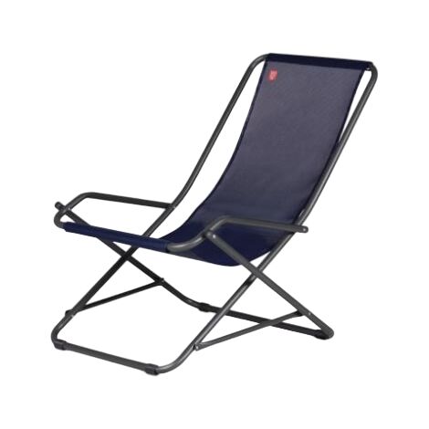 Poltrona Basculante Da Esterno Linea Dondolina Con Telaio In Acciaio Antracite E Telo In Texfil Nero