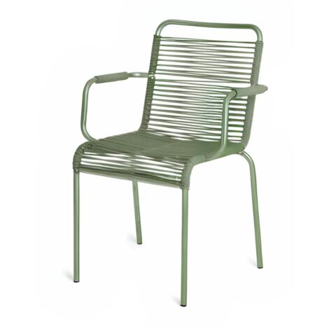 Poltrona Da Esterno Mya Con Telaio In Alluminio Ad Alta Resistenza Verde E Rivestimento In Corda Verde
