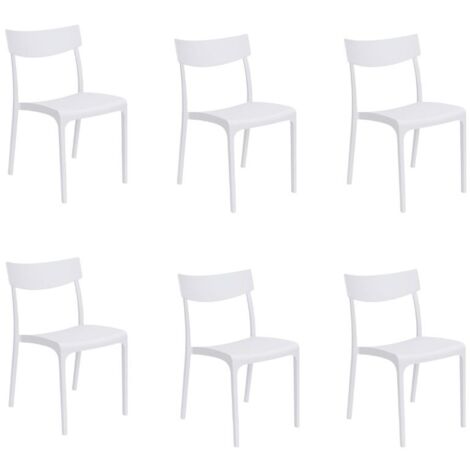 Gloupie Set 6 Sedie Provence in Polipropilene Bianca, Impinabili,46x54x80 cm, peso 3,3 kg, Design Vintage, 100% Made in italy (1/5)