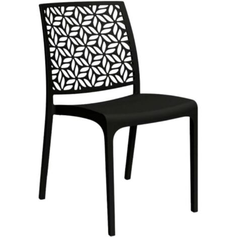 Gloupie Sedia Ninfa in Polipropilene Antracite,Impinabili, 46x54x80 cm, peso 3,3 kg,Schienale a Forma di Ninfee,Made in italy (1/5)