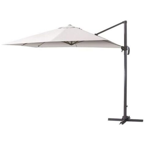 GLOUPIE Ombrellone Premium Reclinabile a Braccio, Quadrato 3 metri,Ecru, Struttura in Alluminio,Copertura Da 280 Gr/M²