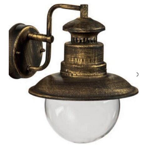 Applique da esterno verso il basso Green Light gea ip44 e27 nero - oro