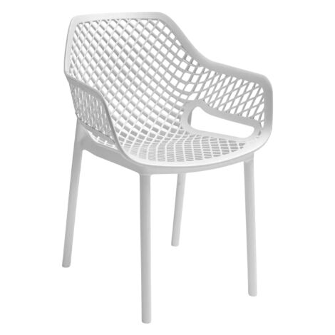 Gloupie Poltrone Aria in Polipropilene Bianco, Impilabile,58x60x82 cm, 3,8 kg, Schienale Ergonomico, Made in Italy (1/5)