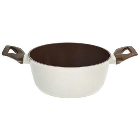 Casseruola 2 Manici 20 cm Sintonia Tognana – Alluminio Riciclato, Beige-Marrone, Antiaderente PFAS Free (1/2)