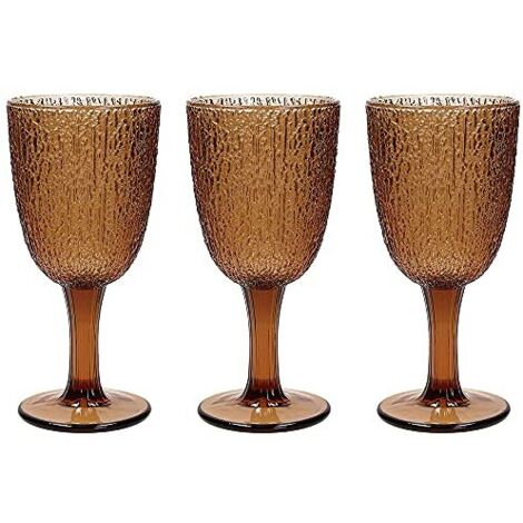 Set 3 Calici bicchieri in vetro 250 ml linea Davor ambra (1/2)