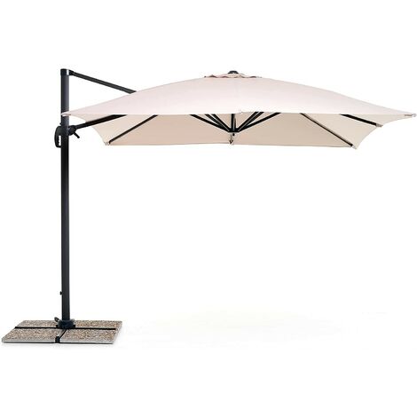 Ombrellone Decentrato 3x3 Metri Con Braccio Rotabile 360&deg; - Per Giardino E Piscina
