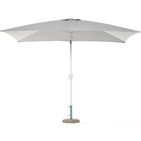 Ombrellone IFUORICASA Palm Beach Ø 3m – Alluminio Bianco Con Telo Grigio, Apertura A Manovella E Inclinazione Laterale