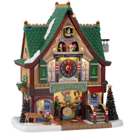 Lemax friendly forest clockworks 15734 villaggio di natale