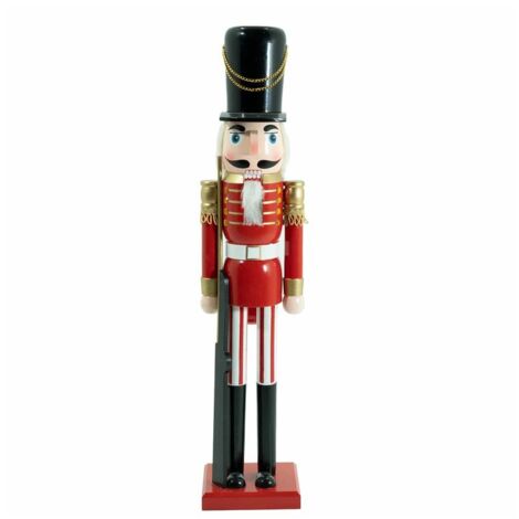Schiaccianoci di Natale in Legno con Mantello Nero H.38 cm