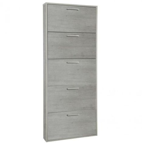 Scarpiera 5 Ribalte Singole Linea 'Lamia' Cm. 15 X 65 X H.164 - Cemento