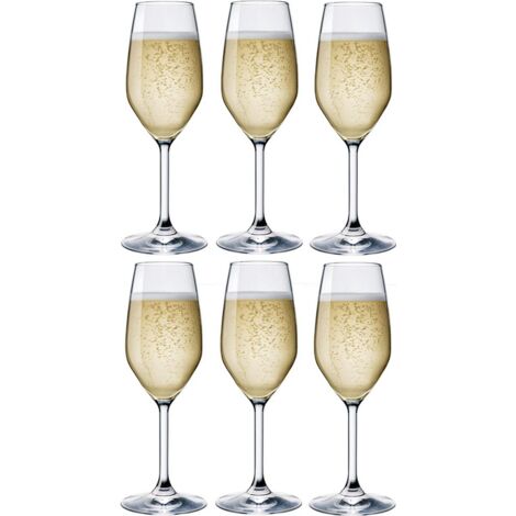 Set 6 calici da vino champagne flute 24cl