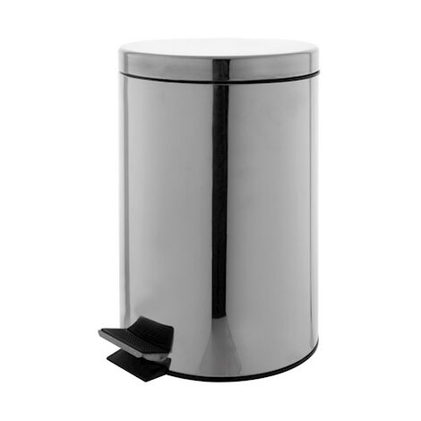Mojawo Pattumiera A Pedale In Acciaio Inox 5 Litri – Secchio Con Cestello Interno Rimovibile – Per Cucina, Bagno (Nero) - 5