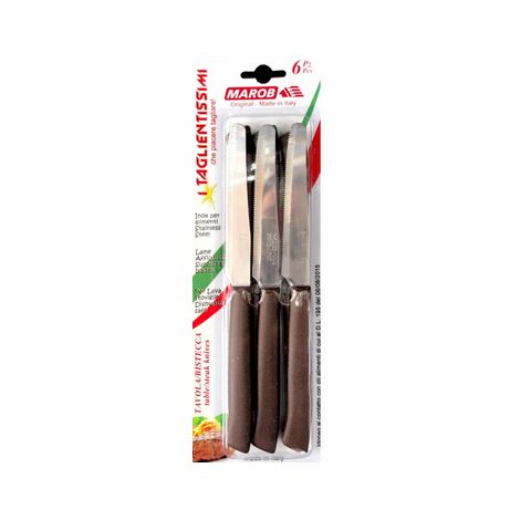 Set 6 coltelli in acciaio inox italicus marrone