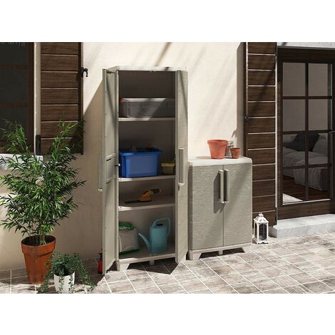 Armadio in plastica Gulliver alto Beige chiaro 182 x 80 x 44 cm