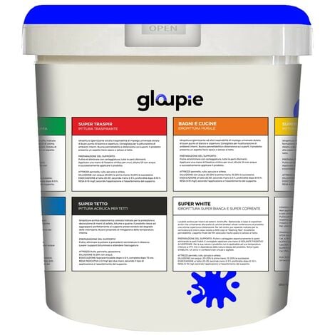 GLOUPIE SUPER QUARZ Pittura Al Quarzo Per Esterno Resistente Alle  Intemperie , 5 Litri , Bianco, Made In