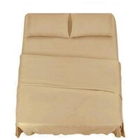 KLULK Set Lenzuola Completo Letto Matrimoniale Sabbia, Lenzuolo Sotto Con Angoli + Lenzuolo Sopra + 2 Federe