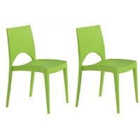 GLOUPIE Set 4 Sedie In Polipropilene Verde Mela, Impilabili,51 x 49 x 80  Cm, Per Interno Ed Esterno, Made In Italy