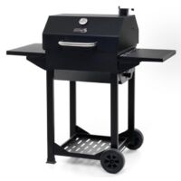 Barbecue a Carbone Clint con Affumicatore Griglia Inox 51x49cm, Regolabile, con Mensole e Termometro