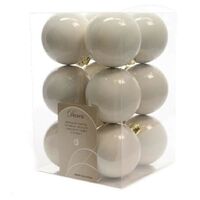 Decoris box 12 sfere bianco lana diametro 60 mm 021918