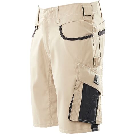 MASCOT UNIQUE Shorts extra leicht 18349 Arbeitsshorts Arbeitshose kurz  Bermuda, Farbe: Hellkhaki/Schwarz - 5509, Größe: 58