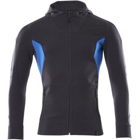 Mascot Kapuzensweatjacke Kapuzensweatshirt mit Reißverschluss Workwear, Farbe: Schwarzblau/Azurblau - 01091, Größe: M
