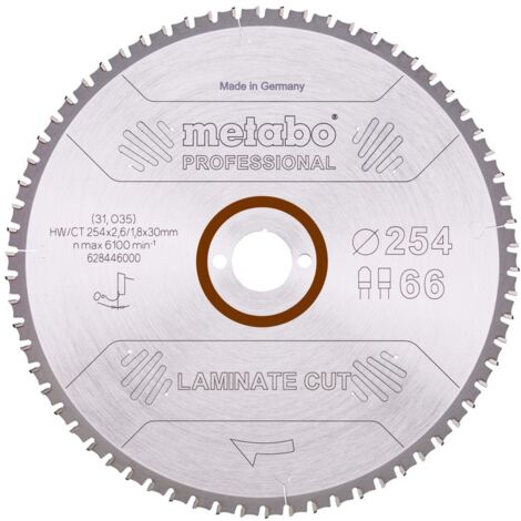 Metabo Sägeblatt laminate cut - professional, 254x30 Z66 FZ/TZ 0°